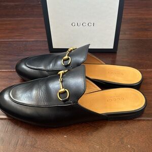 Gucci Princetown loafers mule horsebit women size 38.5 in black